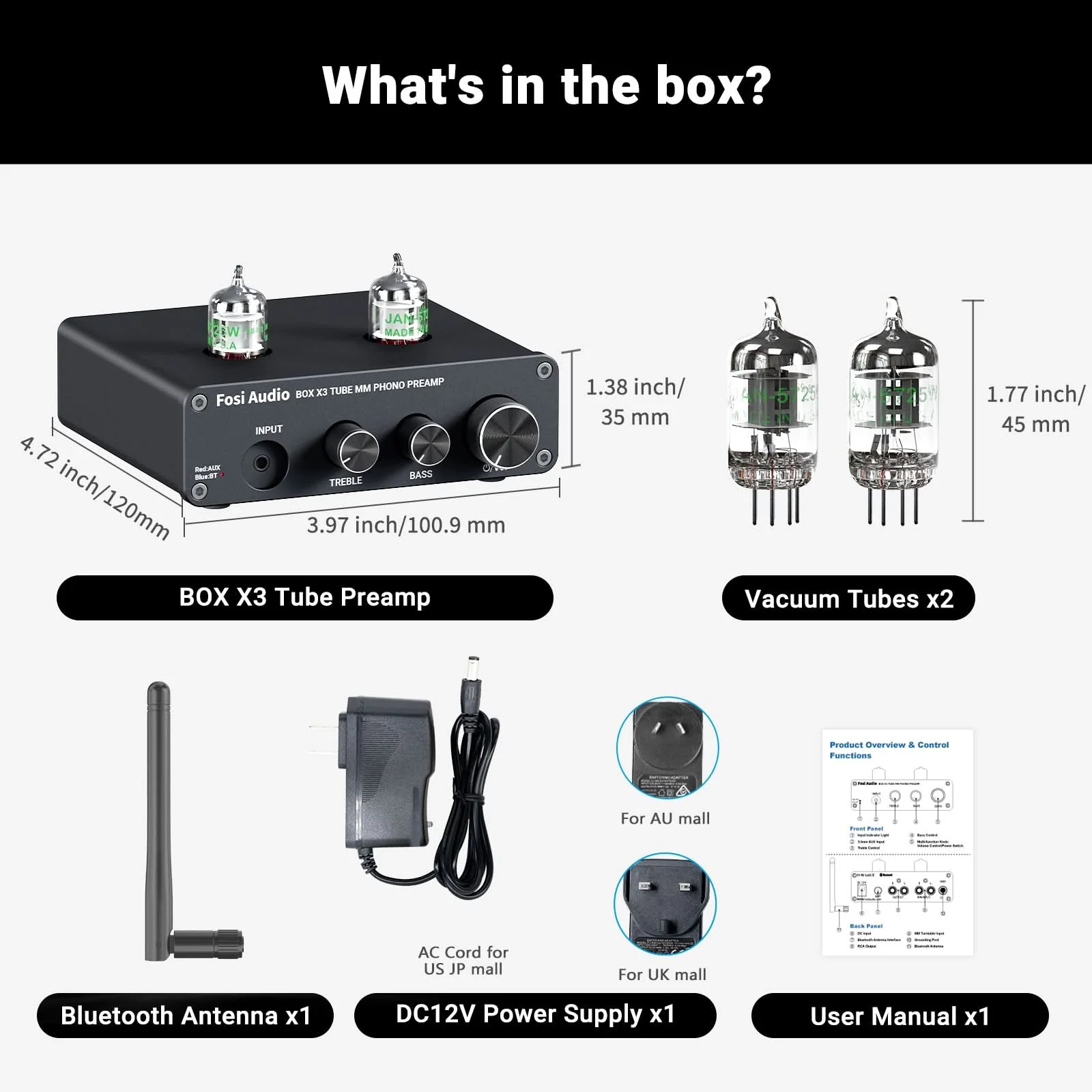 Fosi Audio Box X3 Bluetooth Vacuum Tube Phono Preamp - Image 8