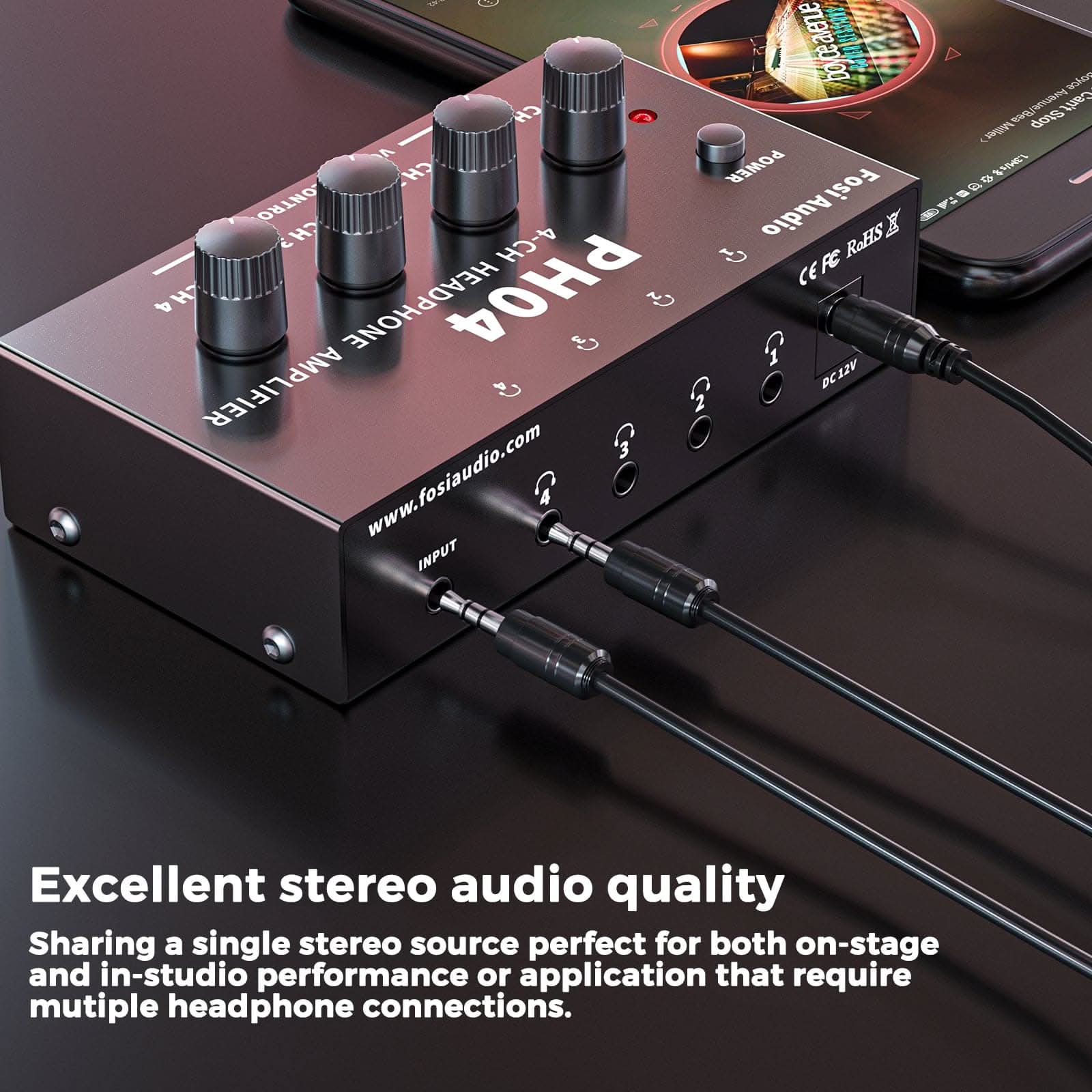 Fosi Audio PH04 4 Channel Headphone Amplifier - Image 3
