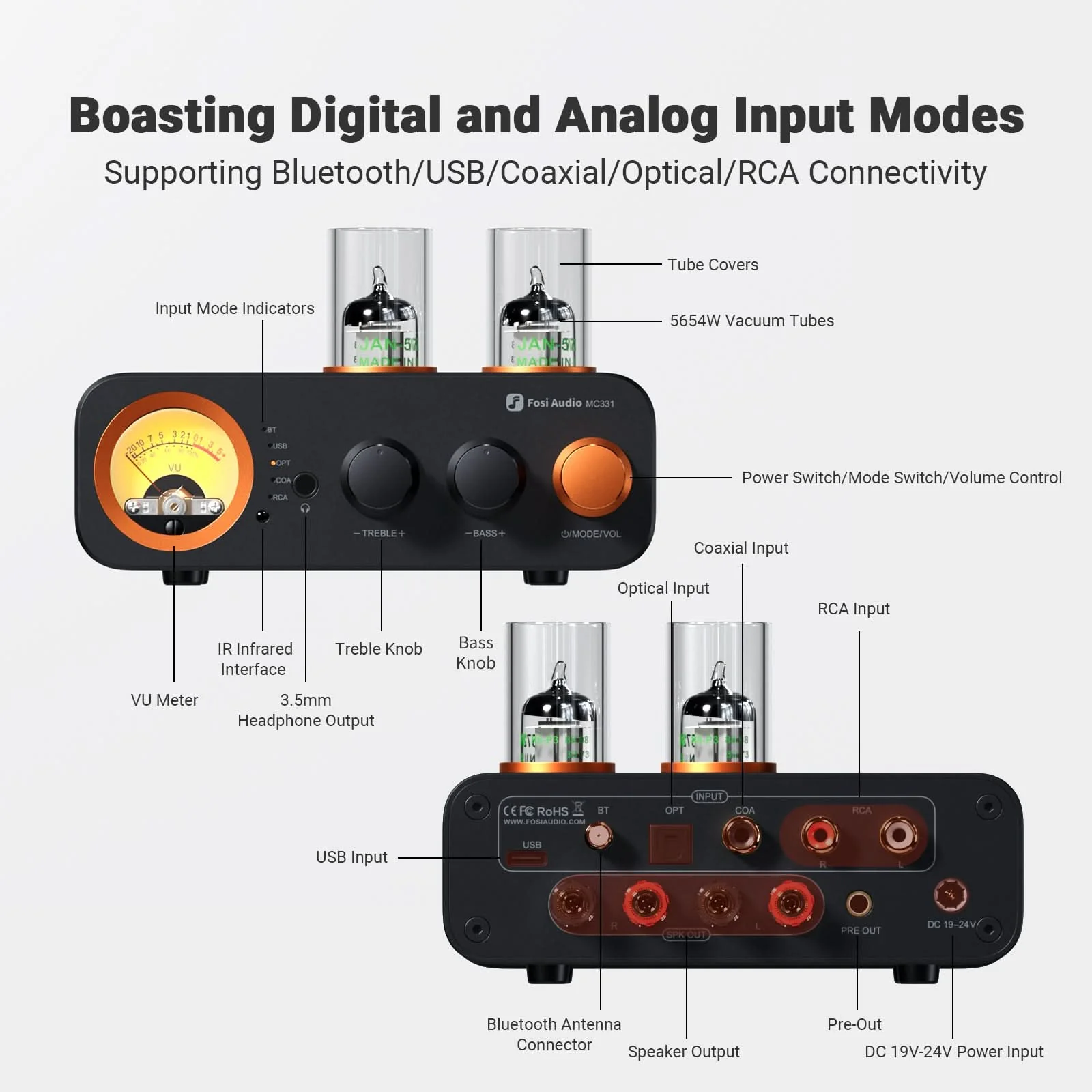 Fosi Audio MC331 Tube Integrated Bluetooth Amp - Image 6